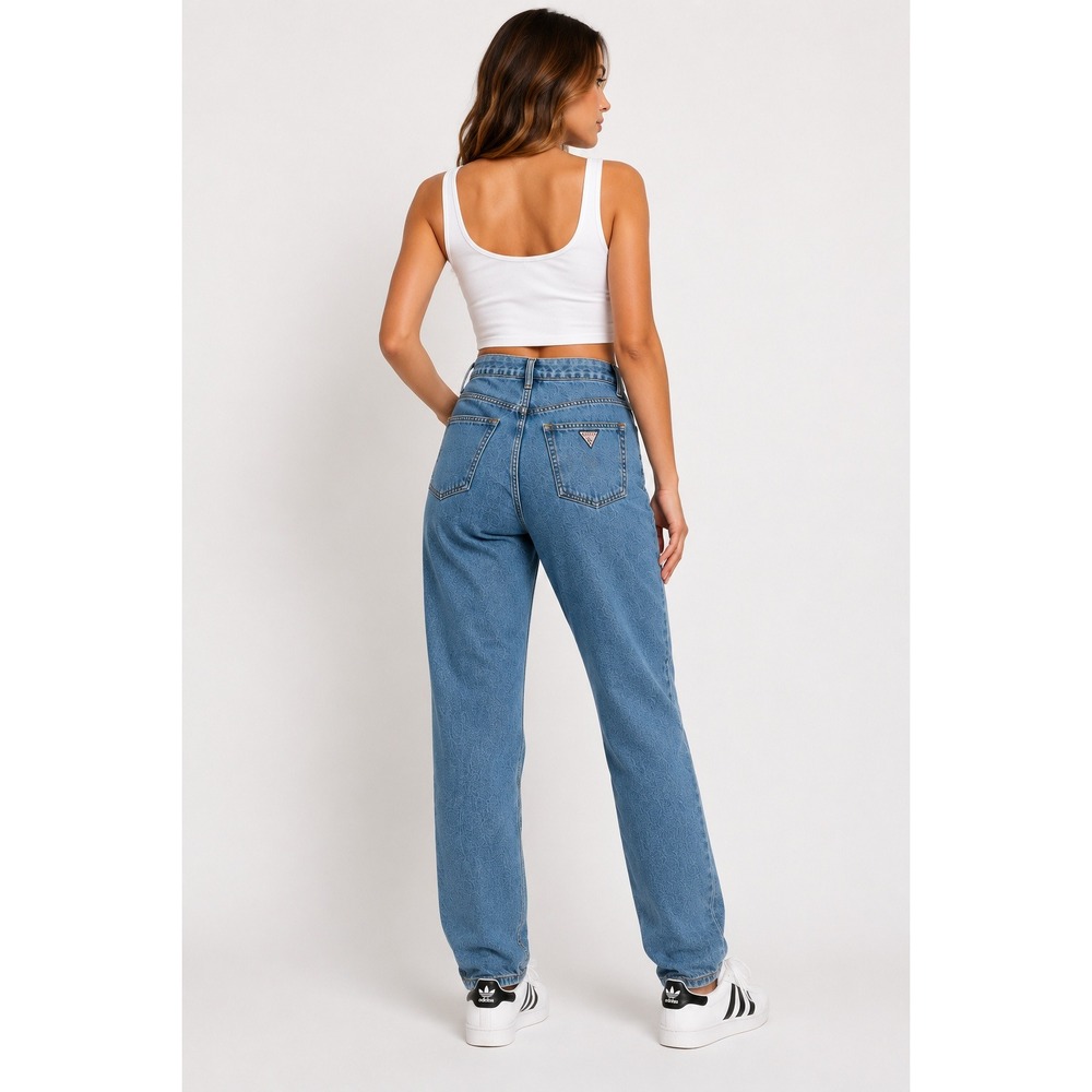 80s Guess Womens Straight Leg Jeans 27 Blue Vintage High Waisted Mom Denim 90s